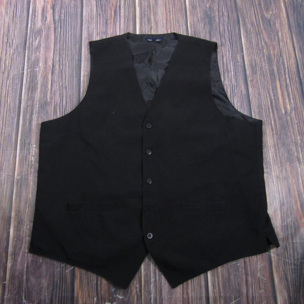Neil Allyn Tuxedo Vest Mens XL Black Polyester Formal Wedding Waistcoat CL8-63